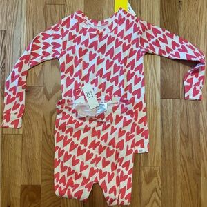 GAP Red Heart Print Pajama Set